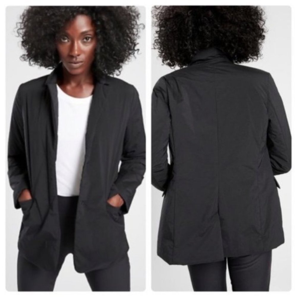 ATHLETA Evolution Puffer Blazer Jacket Black {B21}